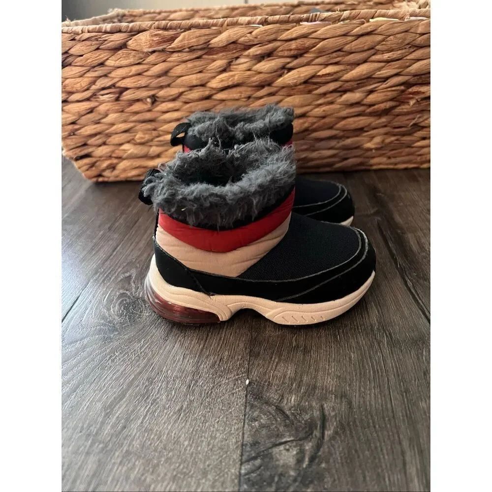 Zara Kids Toddler Lined Hi Top Sneakers Black Orange Beige size 20/ size 5 US